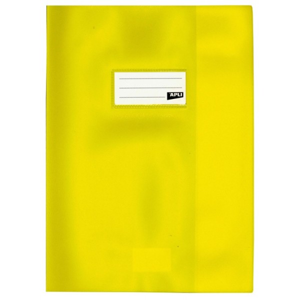 Protège-cahier opaque jaune en PVC Format 24x32 cm Épaisseur 19/100ème Grain cuir - Photo n°1