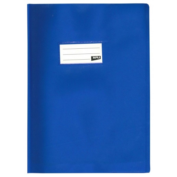 Protège-cahier opaque bleu en PVC Format 24x32 cm Épaisseur 19/100ème Grain cuir - Photo n°1