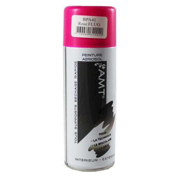 Bombe de peinture rose fluo 330ml - Amt - Peinture DecoSpray - Creavea