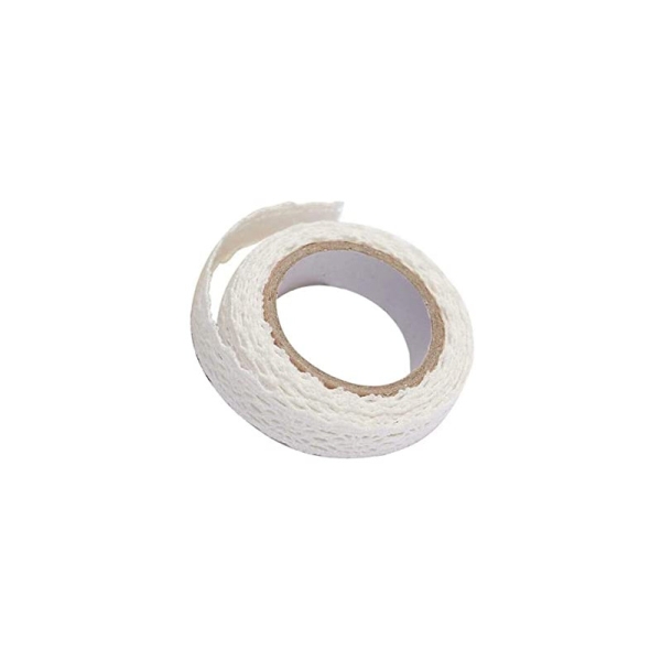 Ruban Coton Adhésif Effet Dentelle 1 M X 1,5 Cm Blanc - Ctop - Photo n°1