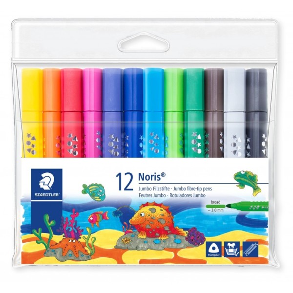 12 feutres de coloriage - Pour enfant - Pointe large - Assortis - Staedtler  - Crayon de coloriage - Creavea