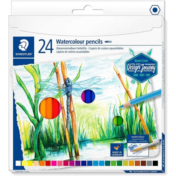 24 crayons de couleur - Aquarellable - Assortis - Staedtler - Design Journey - Photo n°1