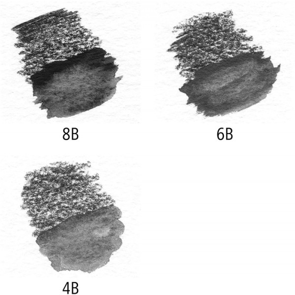 3 crayons mine graphite - Aquarellable - 8B 6B 4B - Mars Lumograph Aquarell - Staedtler - Photo n°4