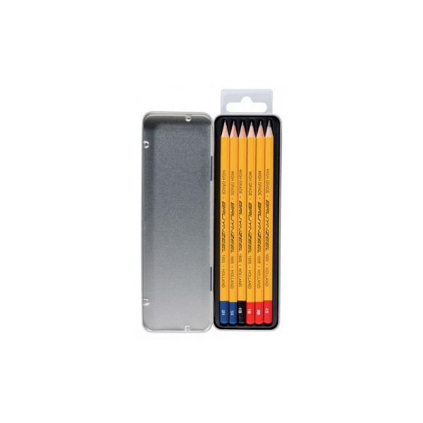 Boîte De 6 Crayons Graphite - 1H 2H Hb 1B 2B 4B - Bruynzeel - Photo n°2
