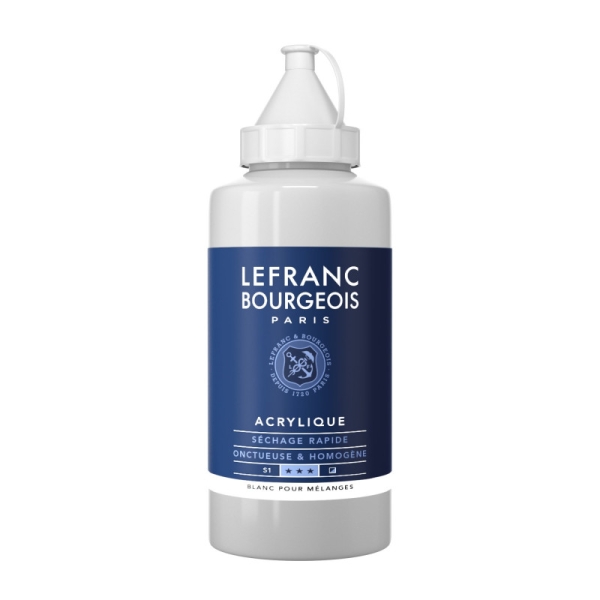Peinture Acrylique en bidon blanc pour mélanges 750ml - Lefranc & Bourgeois - Photo n°1