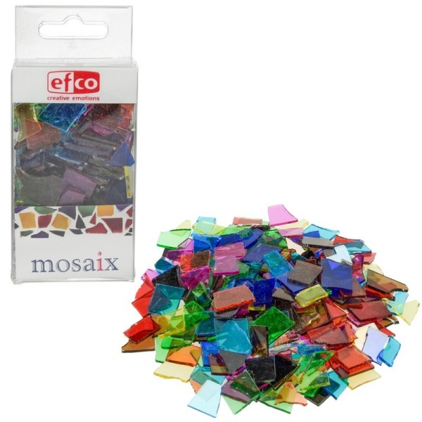 Lot de 200 g de mosaïques en verre translucide multicolore, 1 à 2 cm, env. 180 pces - Photo n°1