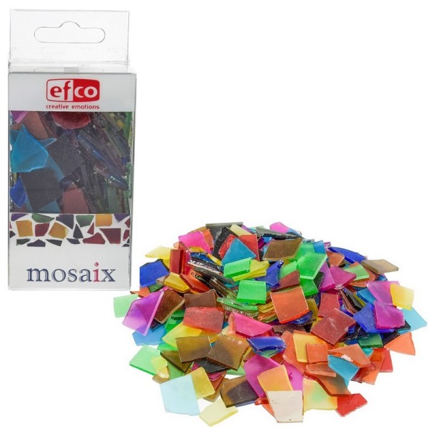 Lot de 200 g de mosaïques en verre marbré multicolore, 1 à 2 cm, env. 180 pces - Photo n°1