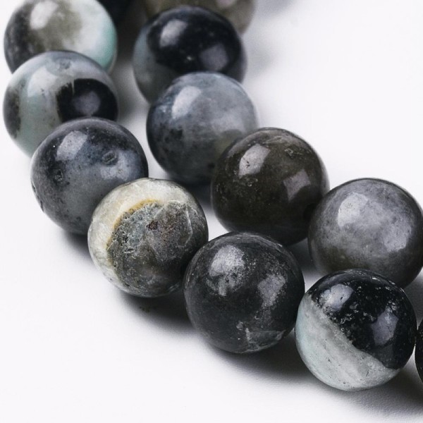 55 Perles en amazonite naturelle, foncé ronde, 6mm - Photo n°1