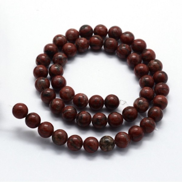 90 Perles Jaspe de sésame naturel perles de jaspe kiwi 4mm - Photo n°1