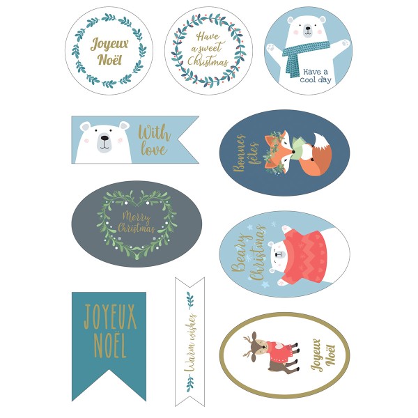 Stickers de Noël XL - Beary Christmas - De 6 à 11,8 cm - 21 pcs - Photo n°2