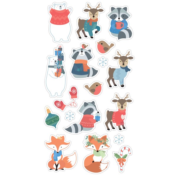 Stickers Puffies Noël - Beary Christmas - Personnages - 18 pcs - Photo n°2