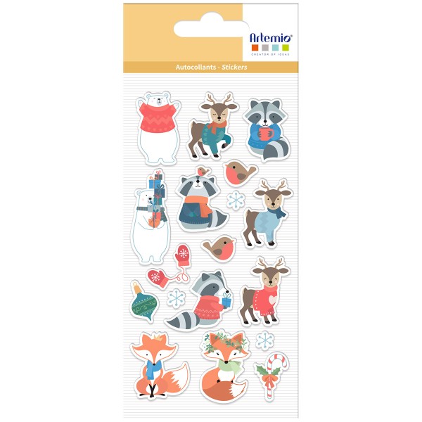 Stickers Puffies Noël - Beary Christmas - Personnages - 18 pcs - Photo n°1