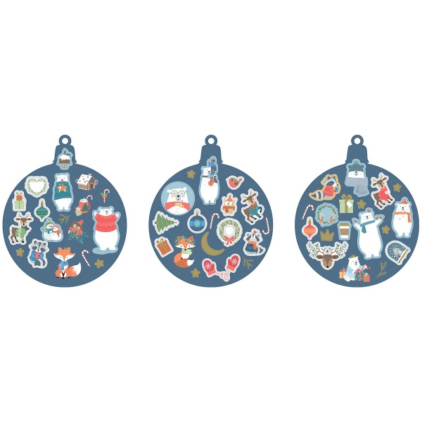 Assortiment de stickers de Noël - Beary Christmas - 17,3 x 14,1 cm - 12 feuilles - Photo n°2