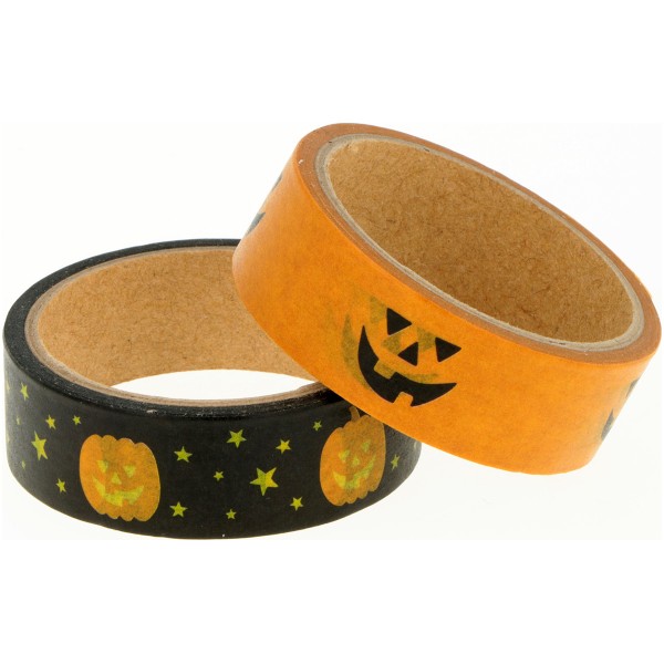 Masking Tape Halloween - Citrouille - 1,5 cm x 5 m - 2 pcs - Photo n°2