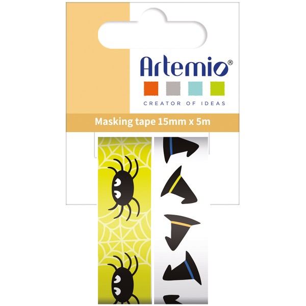 Masking Tape Halloween - Araignées - 1,5 cm x 5 m - 2 pcs - Photo n°1