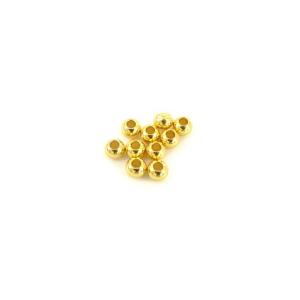 10 Perles Ronde Doré 5mm En Acier Inoxydable, Trou De 2,2mm - Photo n°3