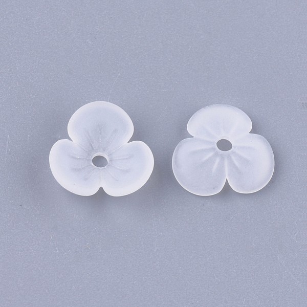 Coupelles fleur acrylique givré 9 mm blanche x 10 - Photo n°2