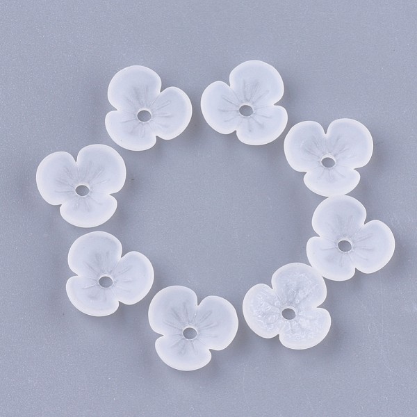 Coupelles fleur acrylique givré 9 mm blanche x 10 - Photo n°1