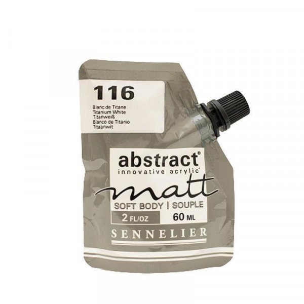 Peinture acrylique Abstract matt - Blanc de Titane - Sachet 60ml - Sennelier - Photo n°1