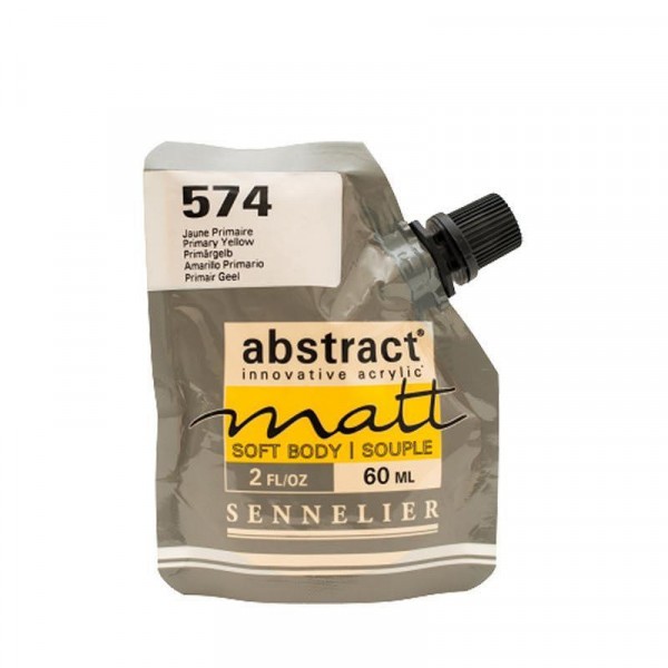 Peinture acrylique Abstract matt - Jaune primaire - Sachet 60ml - Sennelier - Photo n°1