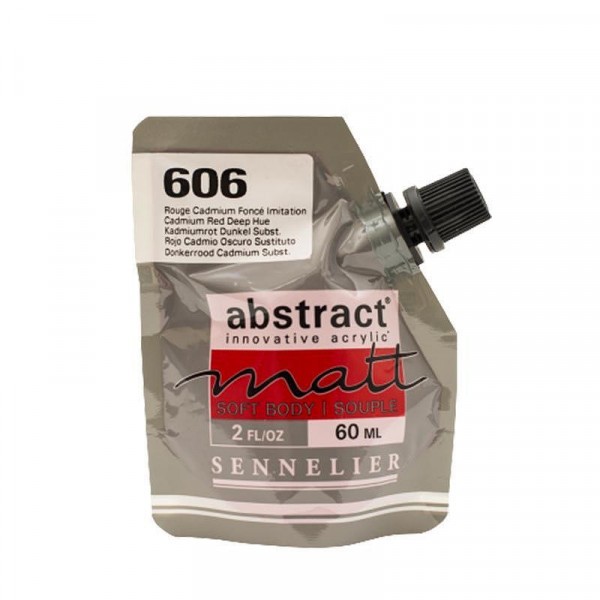 Peinture acrylique Abstract matt - Rouge cadmium foncé - Sachet 60ml - Sennelier - Photo n°1