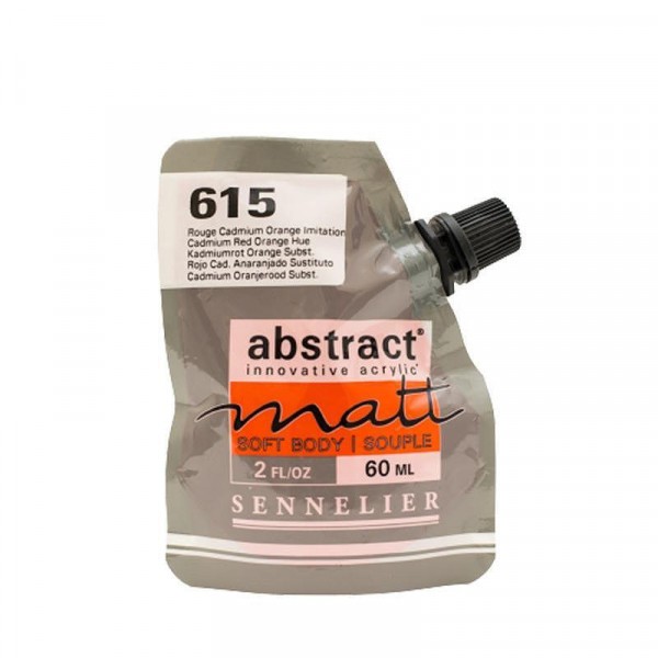 Peinture acrylique Abstract matt - Rouge cadmium orange - Sachet 60ml - Sennelier - Photo n°1
