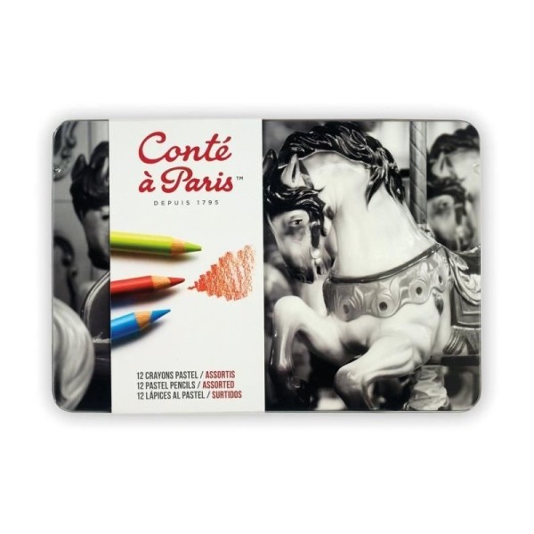 Boîte De 12 Crayons Pastel Assortis - Conté A Paris - Photo n°1