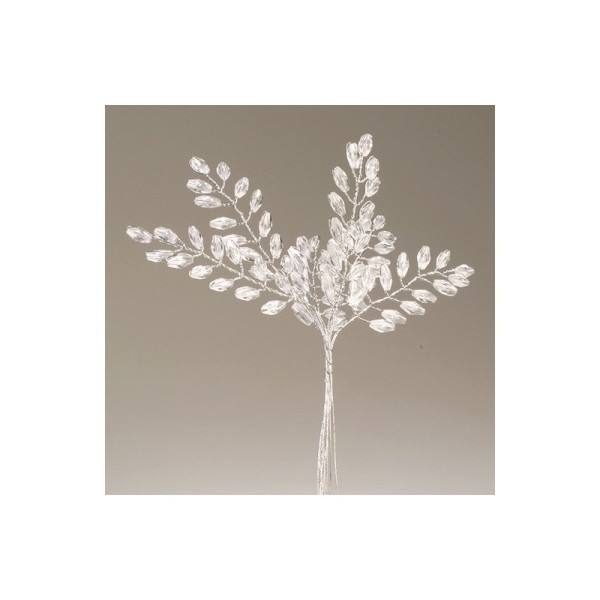 Bouquet de 6 Panicules, pétales en acrylique translucide, h. 15 cm, mariage - Photo n°1