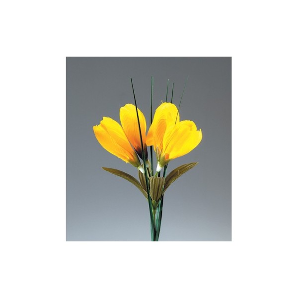 Fleur de Crocus jaune, artificielle, Hauteur 23 cm - Photo n°1