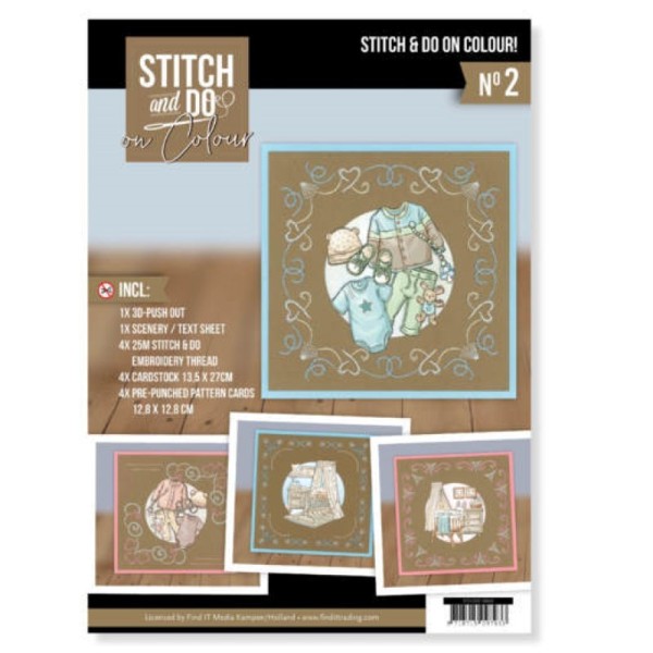 Stitch and Do on Colour 002 - Kit Carte 3D à broder de couleur - Photo n°1