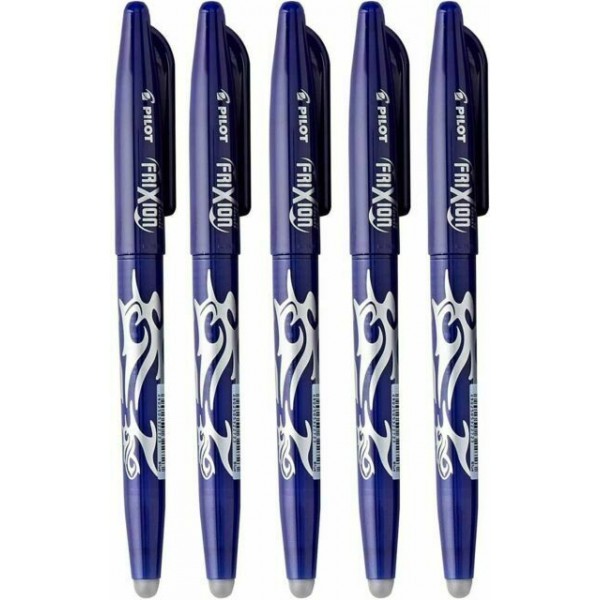 Lot de 5 stylos FriXion Ball pointe moyenne 0.7mm bleu Pilot - Photo n°1