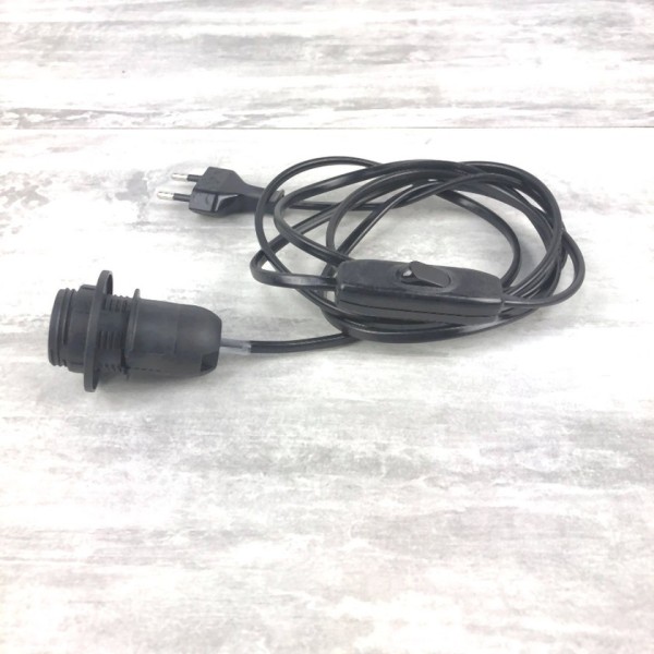 Câble électrique Noir avec Douille E14 et interrupteur, Cordon long. 2 m, pour la réalisation d'une - Photo n°2