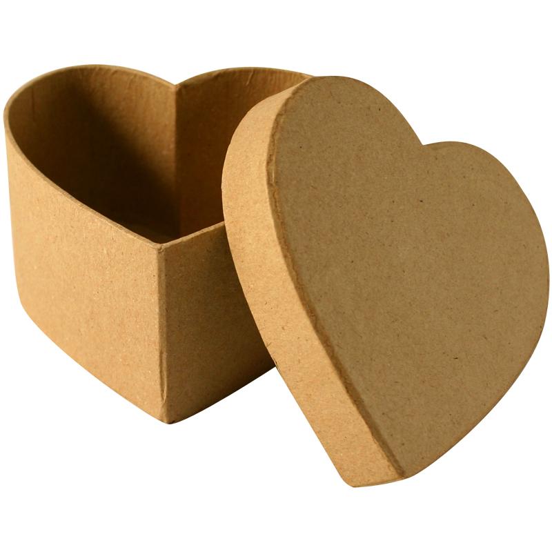 Boîte en carton coeur 10,5 cm - Boite en carton à décorer - Creavea