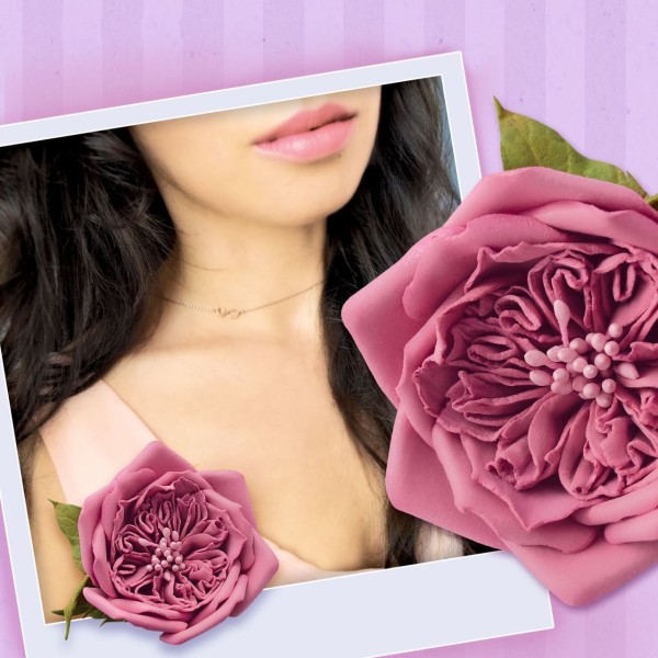 Rose Tissu Fleur Broche Diy Kit, Tissu Fleur Broche, Mousse Diy Bijoux, Artisanat Fournitures, Artis - Photo n°2