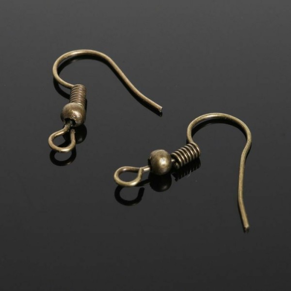 Crochets shvenzy avec perle cm-214, (ensemble de 5 paires), couleur bronze - Photo n°2