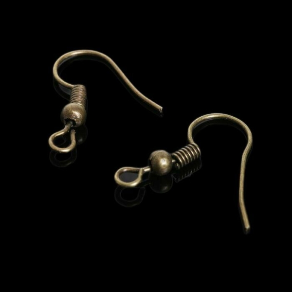 Crochets shvenzy avec perle cm-214, (ensemble de 5 paires), couleur bronze - Photo n°3