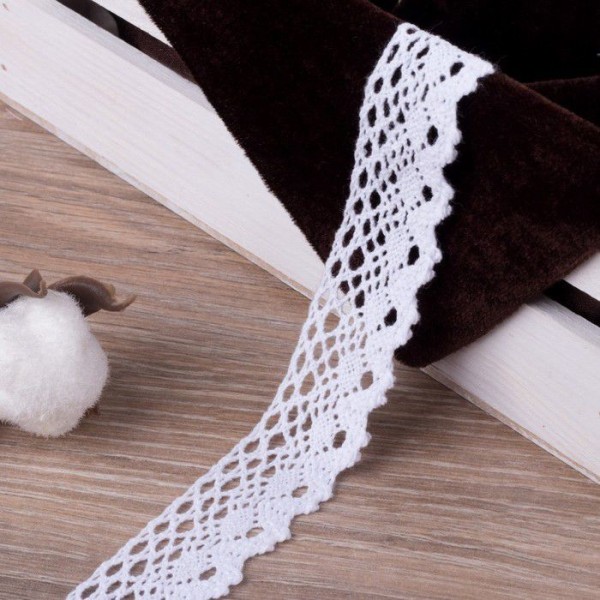 Ruban de dentelle tricoté, garniture, ruban, Crochet, approvisionnement, Artisanat, coton, 25mm × 15 - Photo n°2