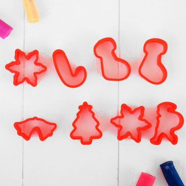 3 ensembles, 3D, de Noël Cutters Moules pour enfants, Pâte à modeler, pâte à modeler, ensemble 8 pcs - Photo n°2