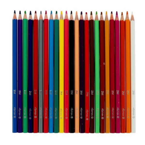 Attomex crayons multicolores 24 couleurs, Dino World, 2B, plastique hexagonal, d = 2.65 mm, boîte, D - Photo n°2