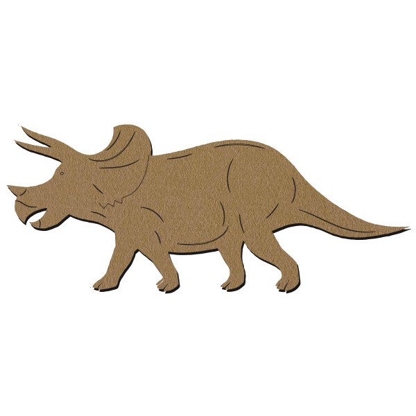 Dinosaure en bois - Triceraptop - 28 x 12 cm - Photo n°1