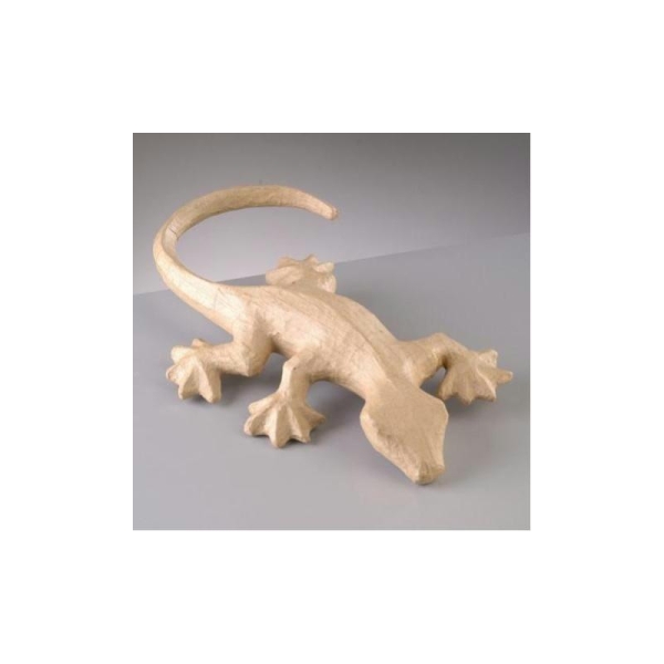 Lézard Gecko en papier mâché, long. 38 cm x larg. 25,5 cm - Photo n°1