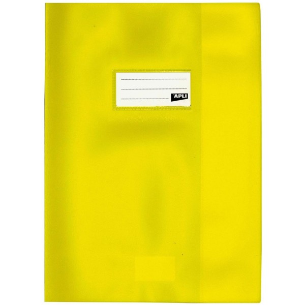 Protège-cahier opaque jaune en PVC Format 21x29,7 cm Épaisseur 19/100ème Grain cuir - Photo n°1