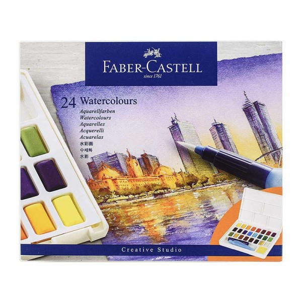 Aquarelles en godet - Creative studio - boite de 24 - Faber-Castell - Photo n°1