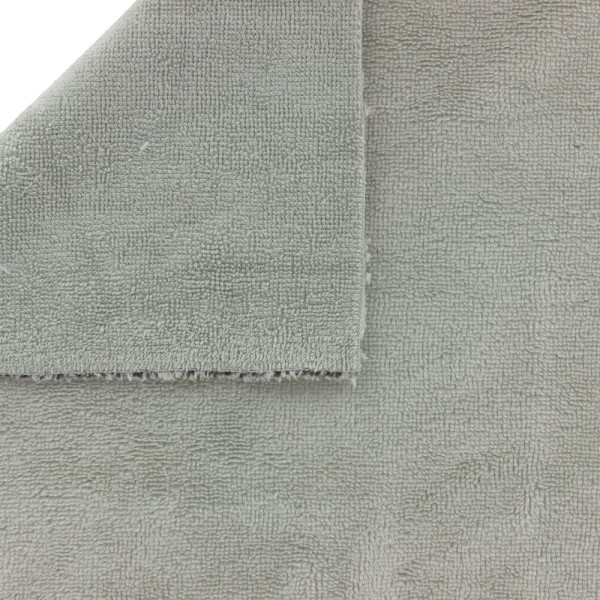 Tissu éponge microfibre bambou gris perle - 10cm/laize - Photo n°1