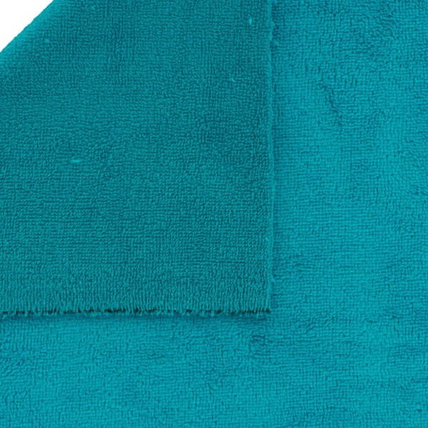 Tissu éponge microfibre bambou bleu lagon ( turquoise ) - 10cm/laize - Photo n°1