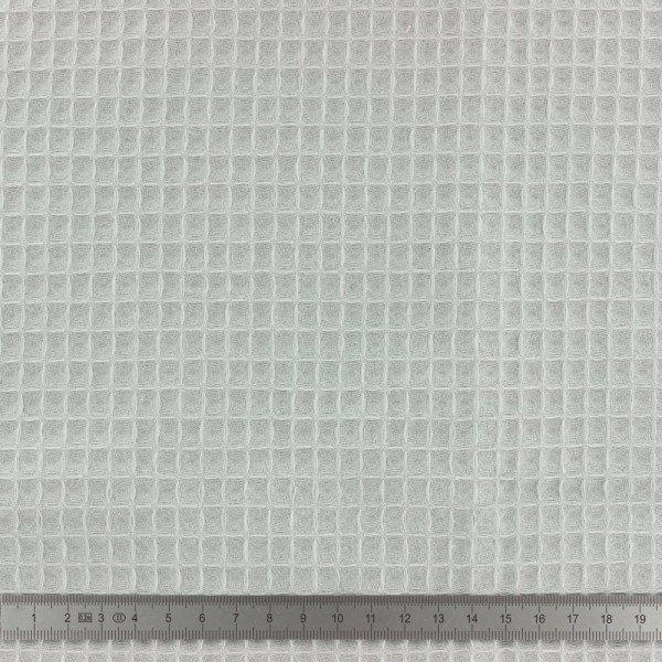 Tissu éponge en nid d'abeille coton bio gris clair - 10cm/laize - Photo n°1