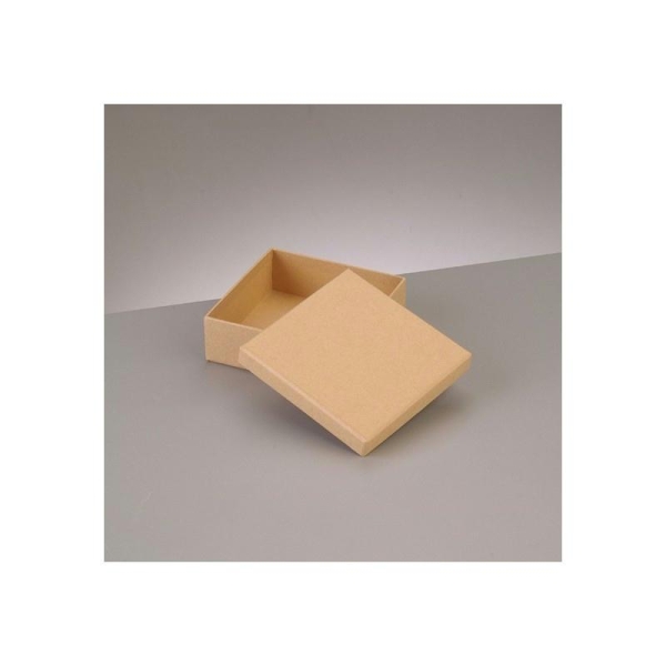 Boite plate carrée de rangement avec couvercle en carton, 10,5 x 10,5 x Haut. 3,6cm - Photo n°1