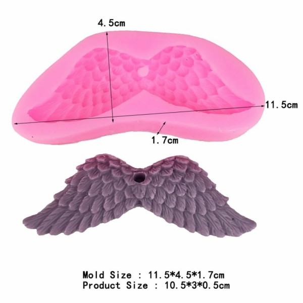 1 pc ange ailes pendentif 3D Silicone Savon Moule argile gypse moule Uv Résine cire Bougie chocolat - Photo n°1