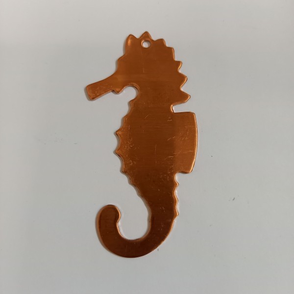 Un hippocampe  en cuivre pour émaillage , 60 mm de haut , en cuivre - Photo n°1