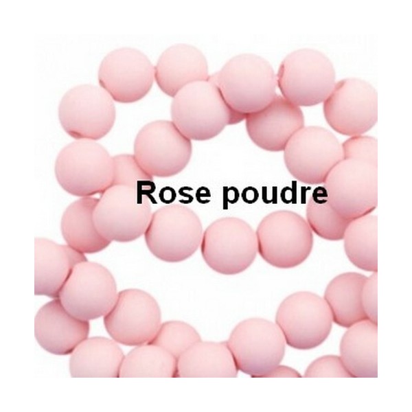 Lot de 200  perles acryliqes 6mm de diametre rose poudre - Photo n°1